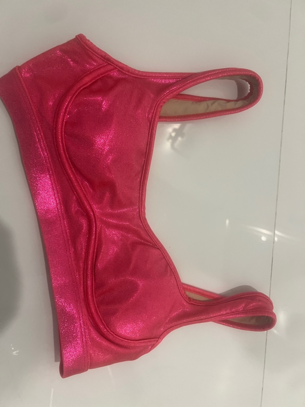 Heroine sport metallic sparkle hot pink sports bra